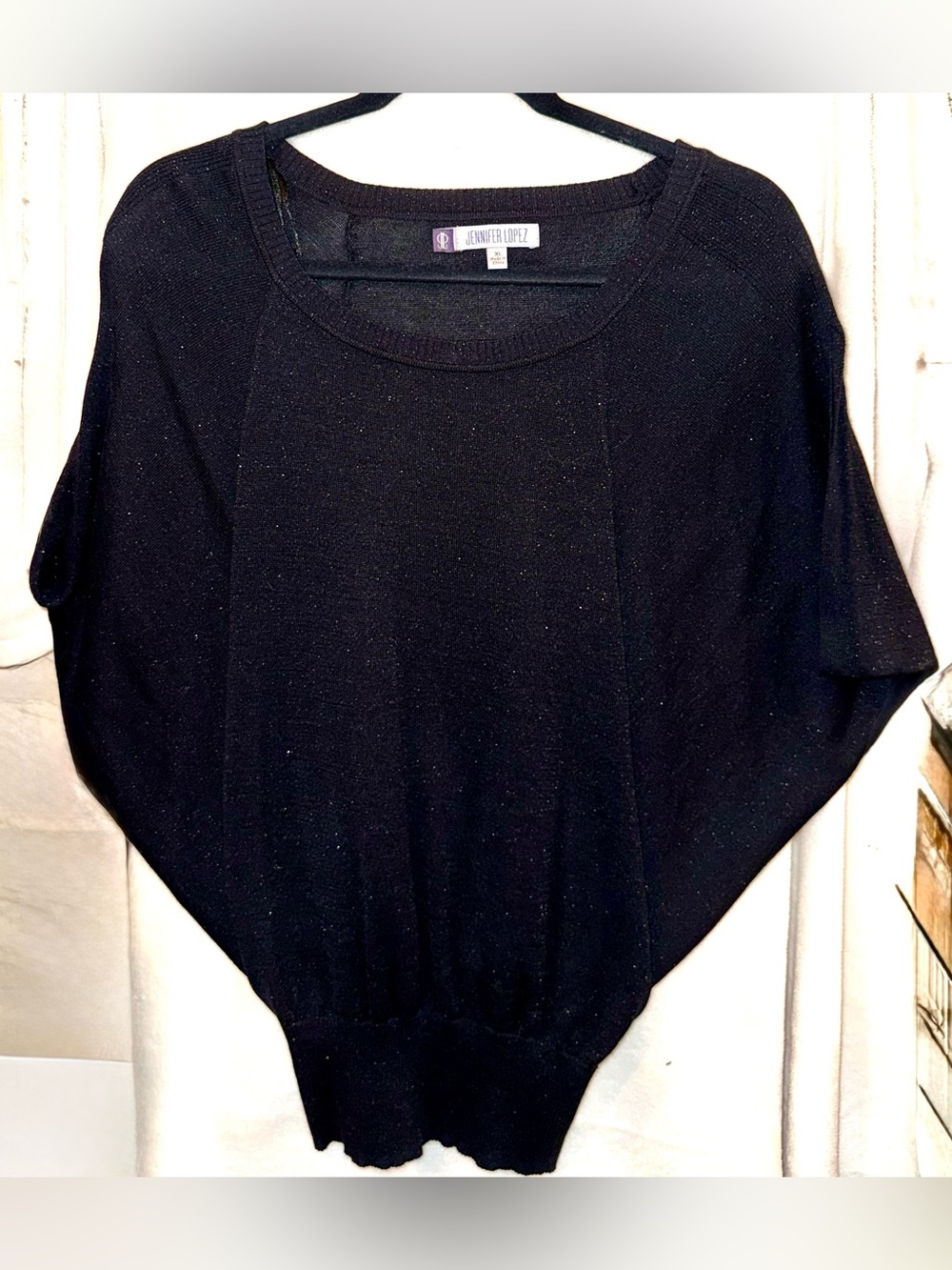 Jennifer Lopez Black Sparkle Sweater